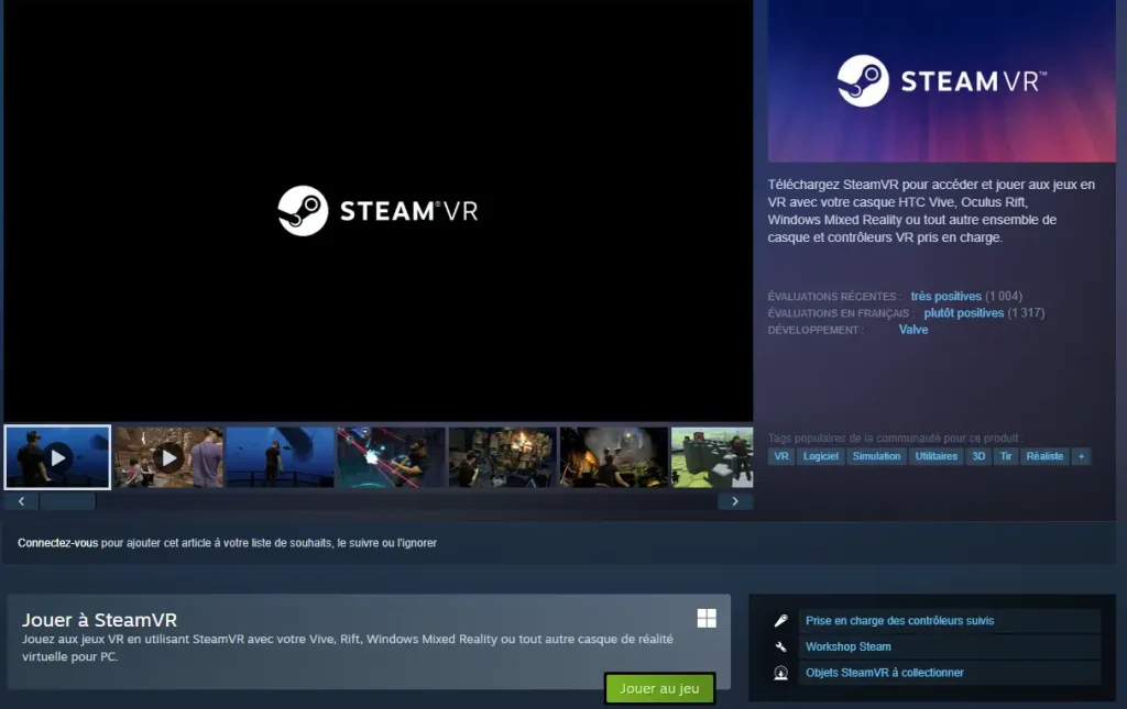 capture d'écran steam vr