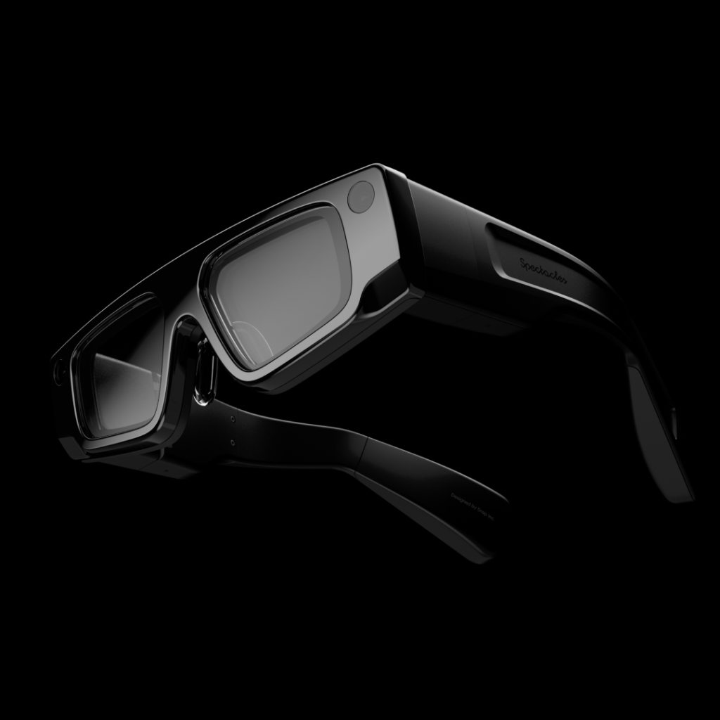 spectacles 5 de snapchat sur fond noir